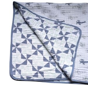aden + anais ‎ Essentials Cotton Muslin Blanket Airplanes Reversible